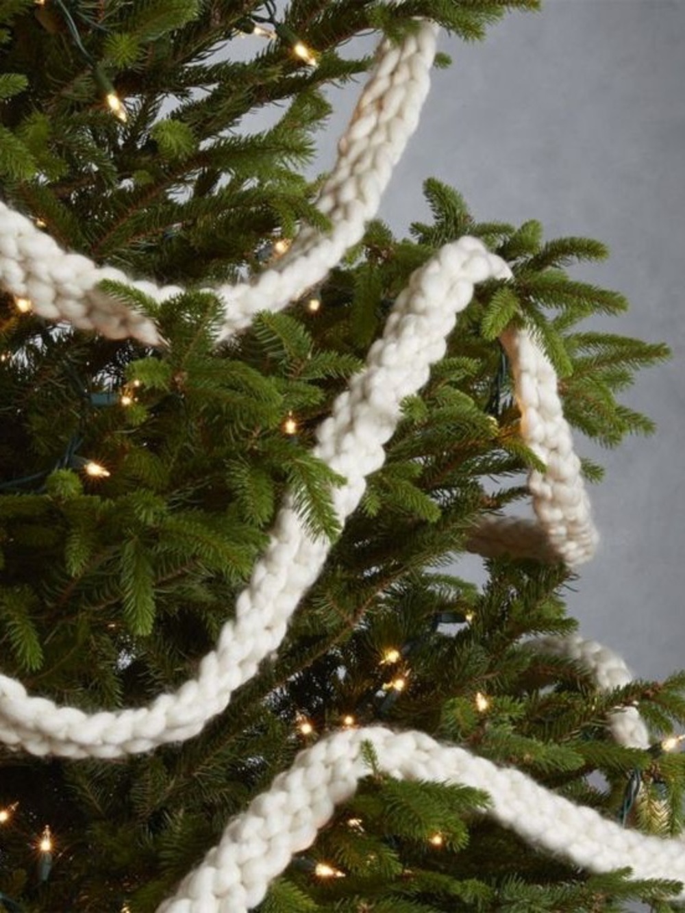 Chunky Knit Cream Christmas Garland - Home Holiday